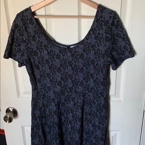 H&M Divided Black & Gray Floral Dress